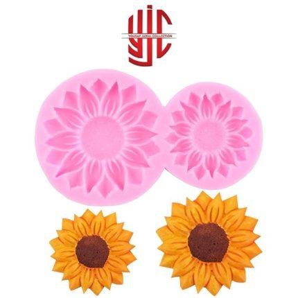 Silicon Daisy Sunflower Chocolate Paste Mold 2 Cavities