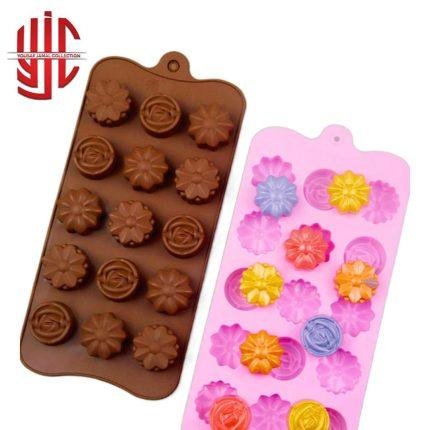 Silicon Three Types Flowers Chocolate Mold 15 Cavities