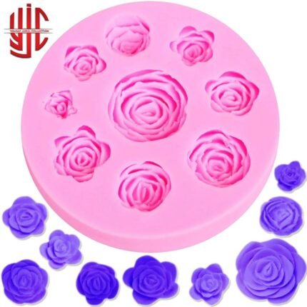Silicon Rose Flower Paste Mold 9 Cavities
