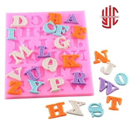 Silicon Capital Alphabets With Ornament Paste Mold