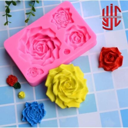 Silicon Big Rose Deep Paste Mold 5 Cavities