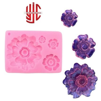 Silicon Big Flower Deep Paste Mold 4 Cavities