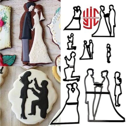 Wedding Theme Bride & Groom Cutter 9 Pieces Set