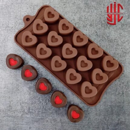 Silicon Heart Emboss Mold 15 Cavity