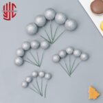 Glitter Silver Faux Balls 20 Pcs Pack