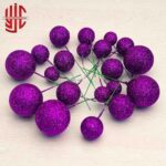 Glitter Purple Faux Balls 20 Pcs Pack