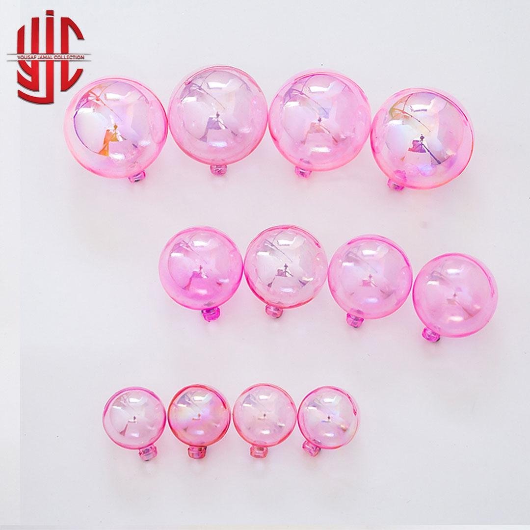 yjc-DCBL-048-1.jpg Transparent Baby Pink Faux Balls 12 Pcs Pack - Image 1