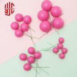 Frosted Magenta Faux Balls 20 Pcs Pack