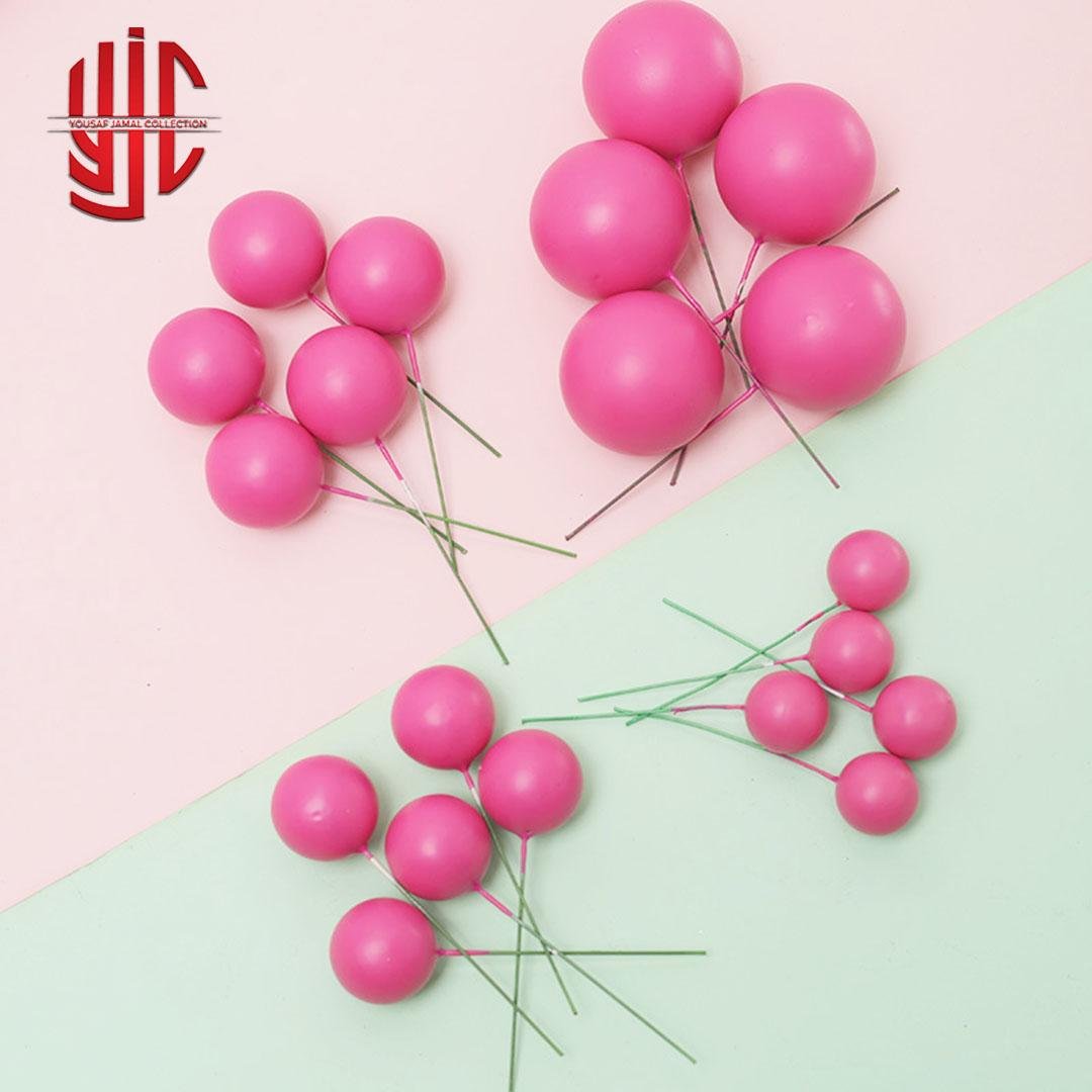 yjc-DCBL-063-1.jpg Frosted Magenta Faux Balls 20 Pcs Pack - Image 1