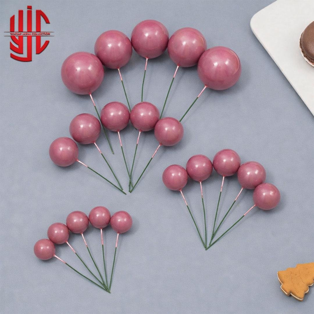 yjc-DCBL-067-1.jpg Glossy Onion Color Faux Balls 20 Pcs Pack - Image 1