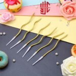 Curvy Cake Candles Golden 6 Pieces Set