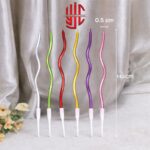 Multi Color Curvy Cake Candles 6 Pieces Set - Image 3