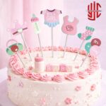 Paper Cake Topper It's a Girl 7 Pieces - Image 2