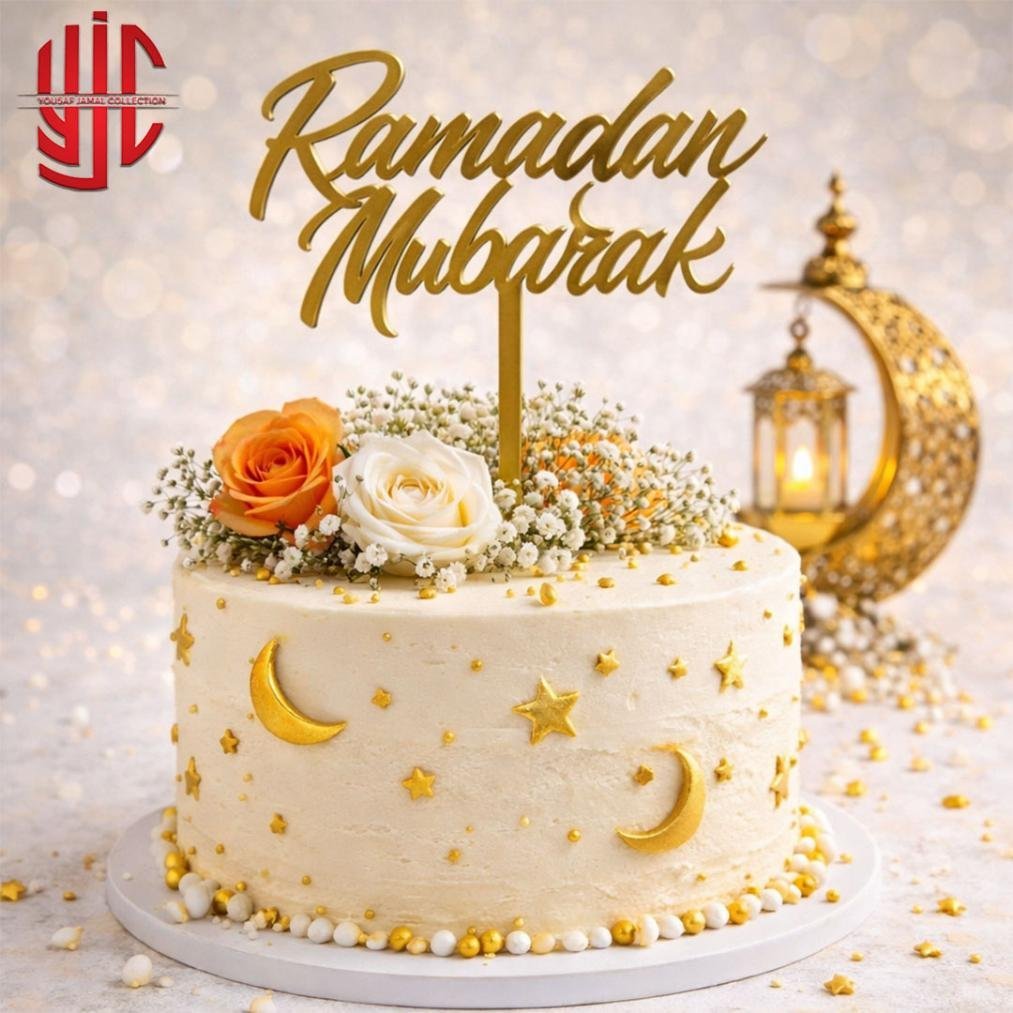 yjc-DCTP-072-1.jpg Ramadan Mubarak Acrylic Cake Topper - Image 1