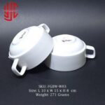 Imported Porcelain Soup Bowl White 2 Ears 10cm - Image 3