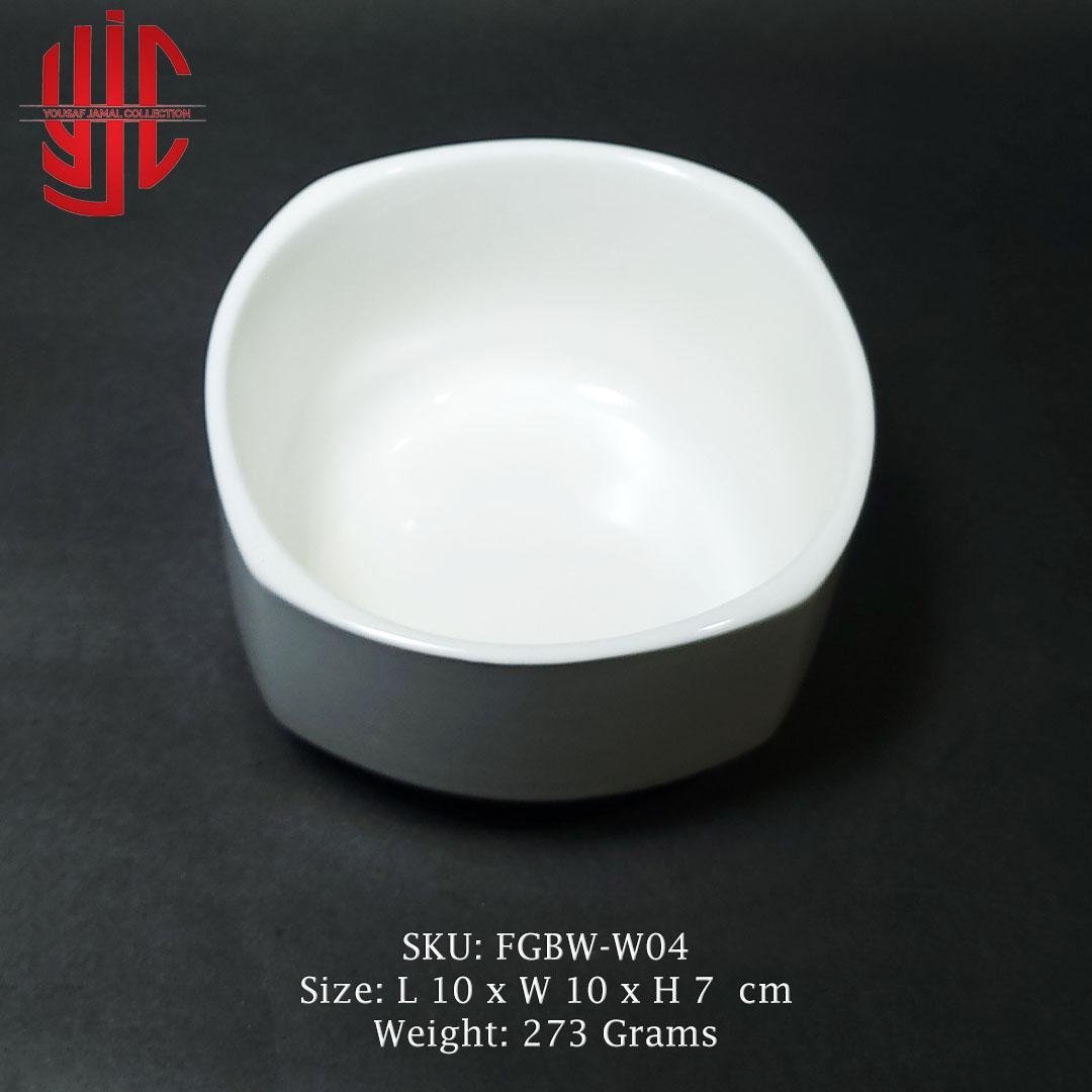 yjc-FGBW-W04-1-1.jpg Imported Porcelain Square Soup Bowl White 10cm - Image 1
