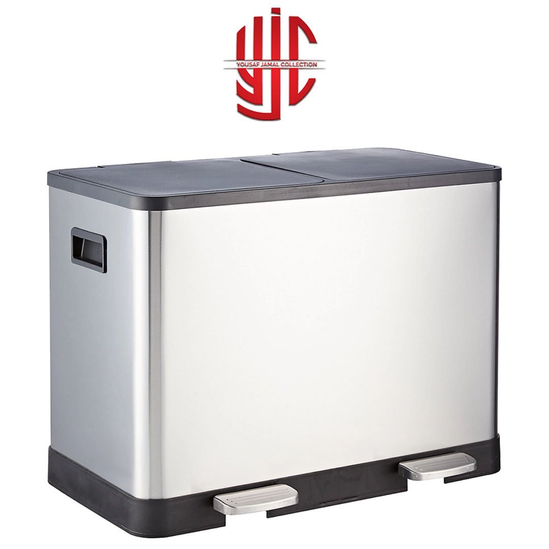 yjc-JTDB-015-016-017-Main-1.jpg Stainless Steel Rectangle Dual Pedal Dustbins 24 30 46 Liters - Image 1