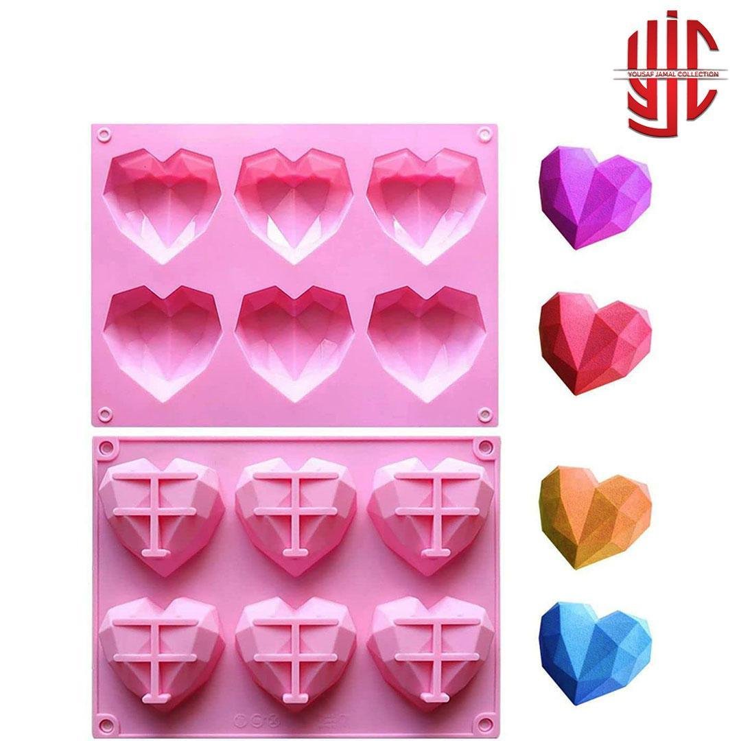yjc-PLMO-015-1.jpg Silicon Pinata Diamond Heart Shape Mold 6 Cavities - Image 1