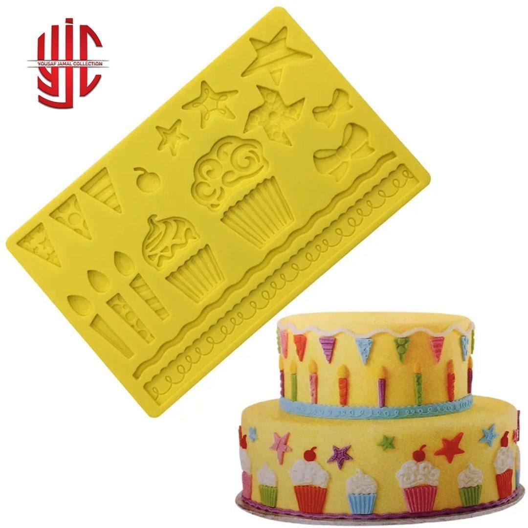 yjc-PLMO-025-1.jpg Silicon Birthday Party Fondant Mold Sheet - Image 1