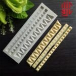 Silicon Gemstone Wave Lace Chocolate Paste Mold 3 Cavities