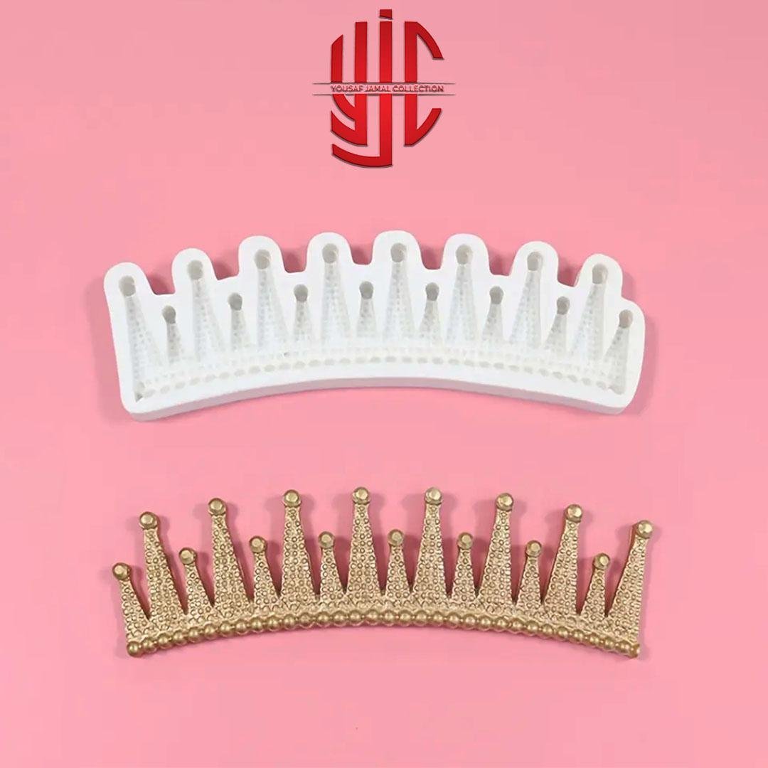 yjc-PLMO-046-1.jpg Silicon Royal Dotted Crown Chocolate Paste Mold - Image 1