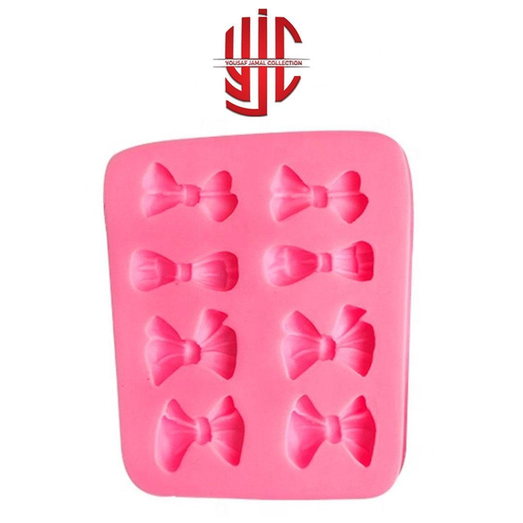 yjc-PLMO-057-1.jpg Silicon Eight Types Bowknot Chocolate Paste Mold 8 Cavities - Image 1