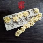 Silicon 3D Flowers Lace Chocolate Paste Mold Five Types Flowers 6 Cavities