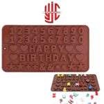 Silicon Happy Birthday With Hearts & Symbols Chocolate Mold