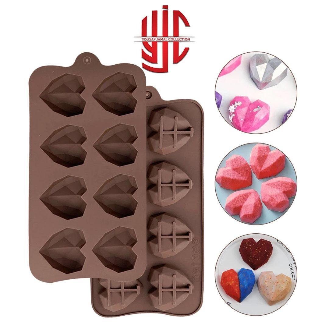 yjc-PLMO-074-1.jpg Silicon Diamond Pinata Hearts Chocolate Mold 8 Cavities - Image 1