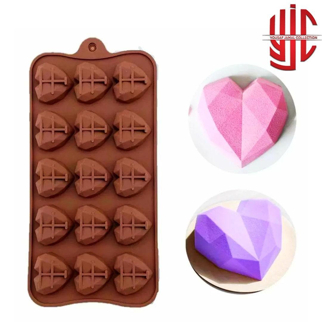 yjc-PLMO-075-1.jpg Silicon Diamond Pinata Hearts Chocolate Mold 15 Cavities - Image 1