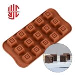 Silicon Double Square Button Chocolate Mold 15 Cavities - Image 2