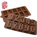 Silicon 3D Squared Numbers Chocolate Mold 10 Cavities