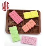 Silicon Rectangle Grid Waffle Love Bar Chocolate Mold 6 Cavities - Image 2