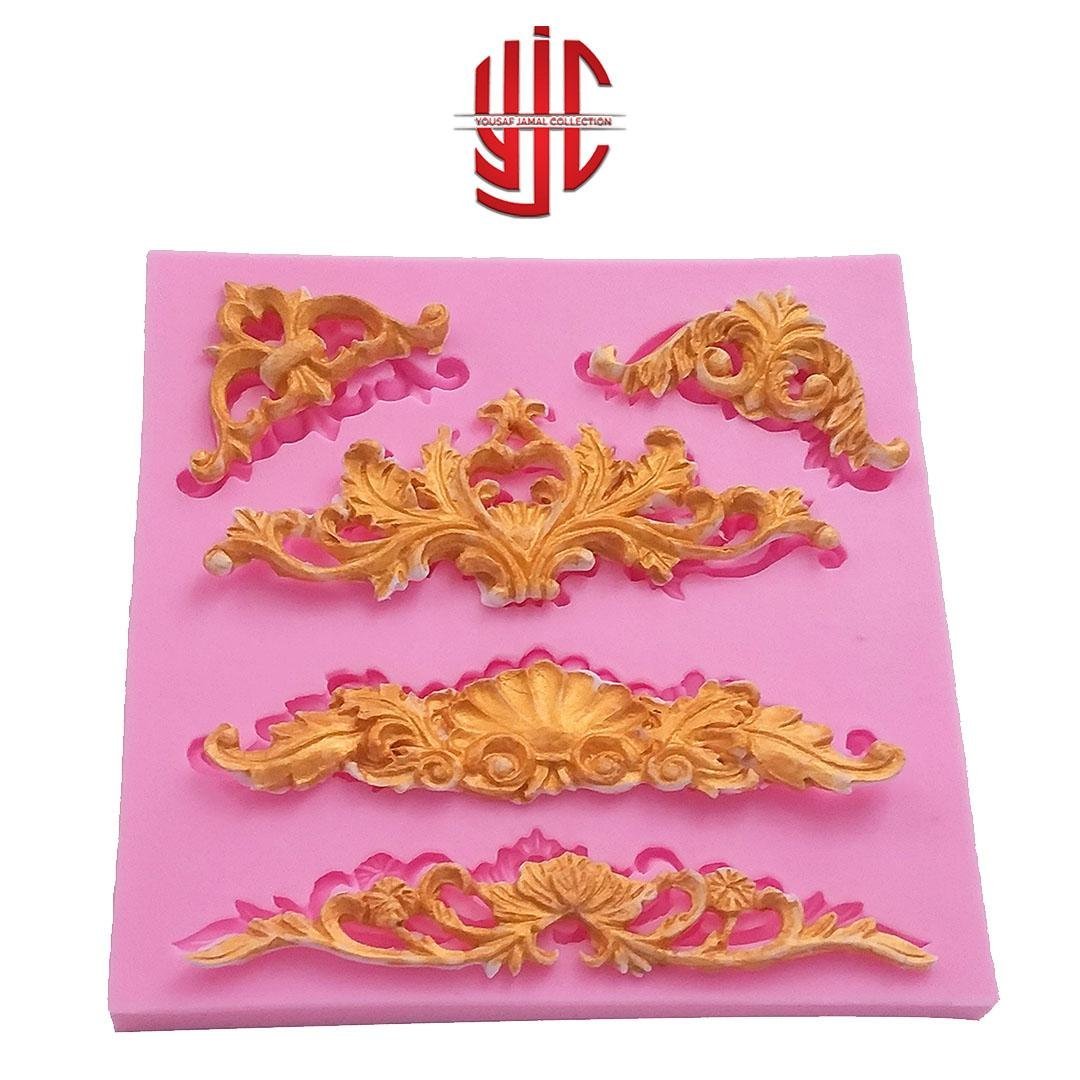 yjc-PLMO-115-1.jpg Silicon Royal Baroque Dholki Lace Big Paste Mold - Image 1