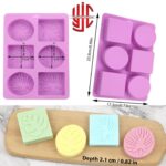 Silicon Oval Square Plants Soap Mold 6 Cavity - Image 2