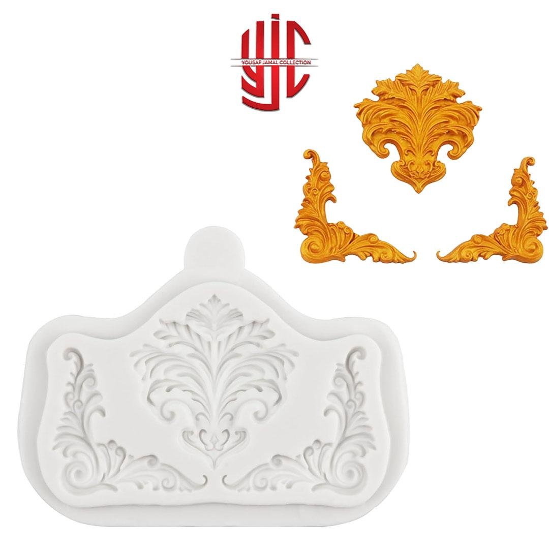 yjc-PLMO-171-1.jpg Baroque Vintage Relief Mold 3 Cavity - Image 1