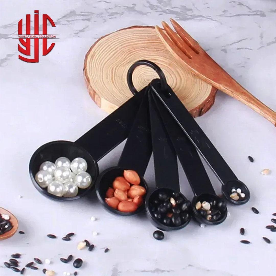 yjc-PLSP-001-1.jpg Measuring Spoon & Cup 10 Pieces Set Black Color - Image 1