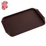 Plastic Serving Tray Double Side Handle Chocolate Color - Image 2