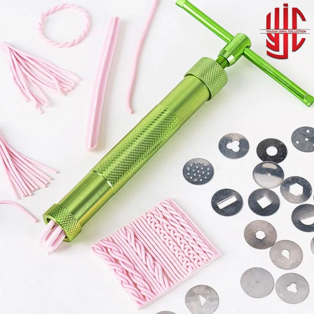 yjc-STCT-007-1.jpg Fondant Metal Clay Extruder Gun Stainless Steel With 20 Cutter Dies - Image 1