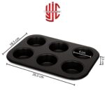 Rectangle Carbon Steel Cup Cake Tray 6 Cavities Non Stick - Image 3