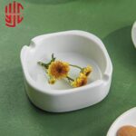 Imported Porcelain Ashtray Square White 10cm - Image 2