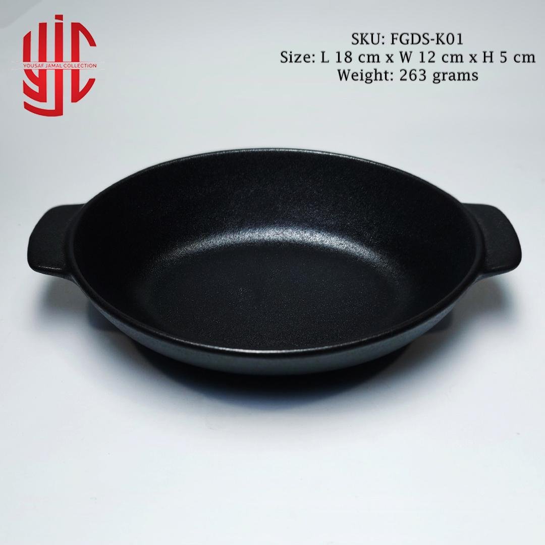 yjc-fgds-k01-1.jpg Imported Porcelain Black Dish Dotted Texture - Image 1