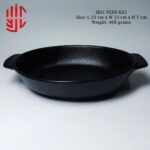 Imported Porcelain Black Dish Dotted Texture - Image 2
