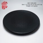 Imported Porcelain Black Plate Dotted Texture - Image 3