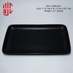 Imported Porcelain Black Platter Dotted Texture - Image 2