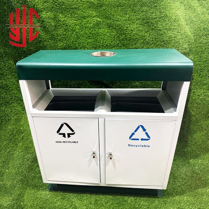 yjc-jtdb-006-1.jpg Imported Metallic Outdoor Two Door Dustbin - Image 1
