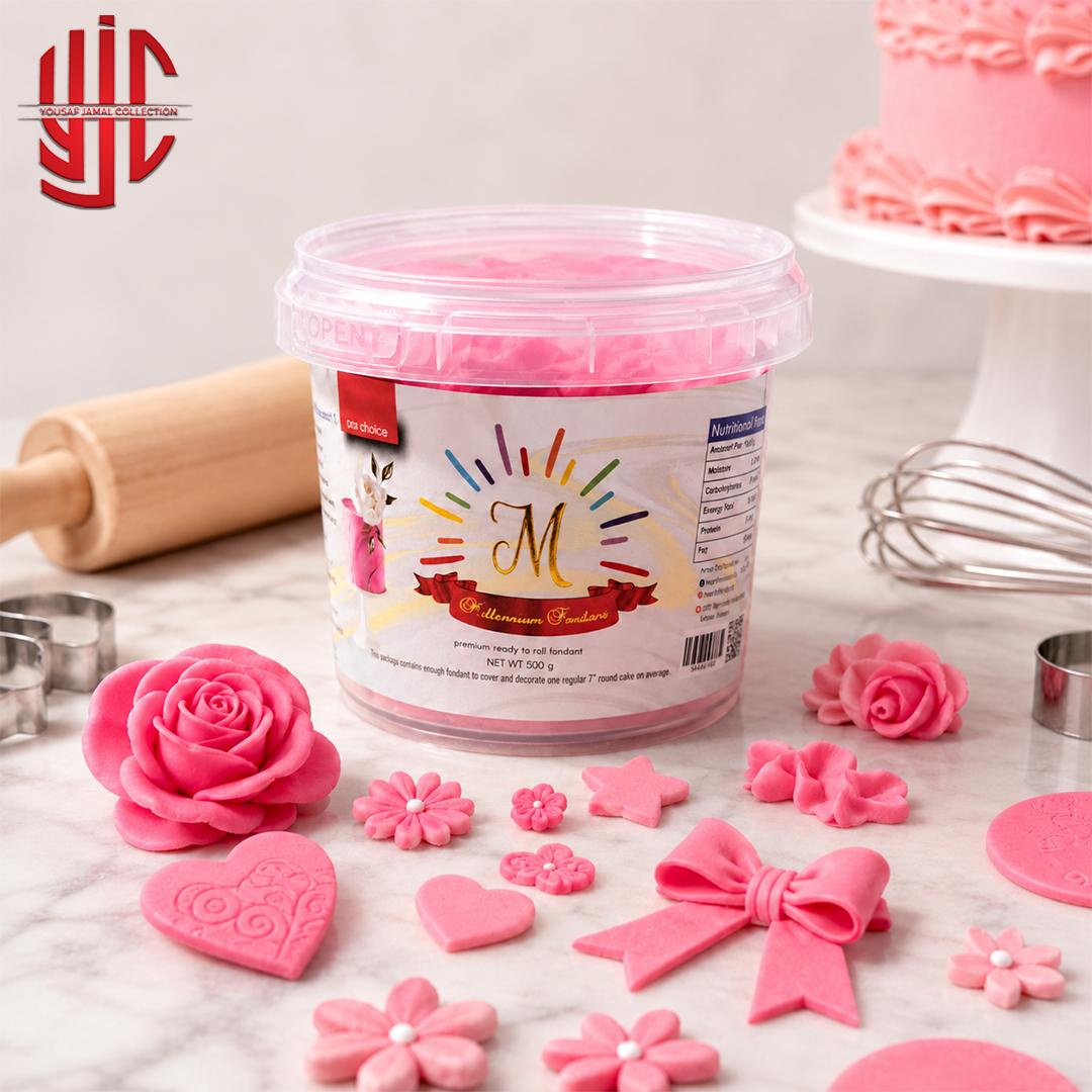 yjc-CFFD-H01-1 Pink Millenium Fondant Half Kg Pack - Image 1