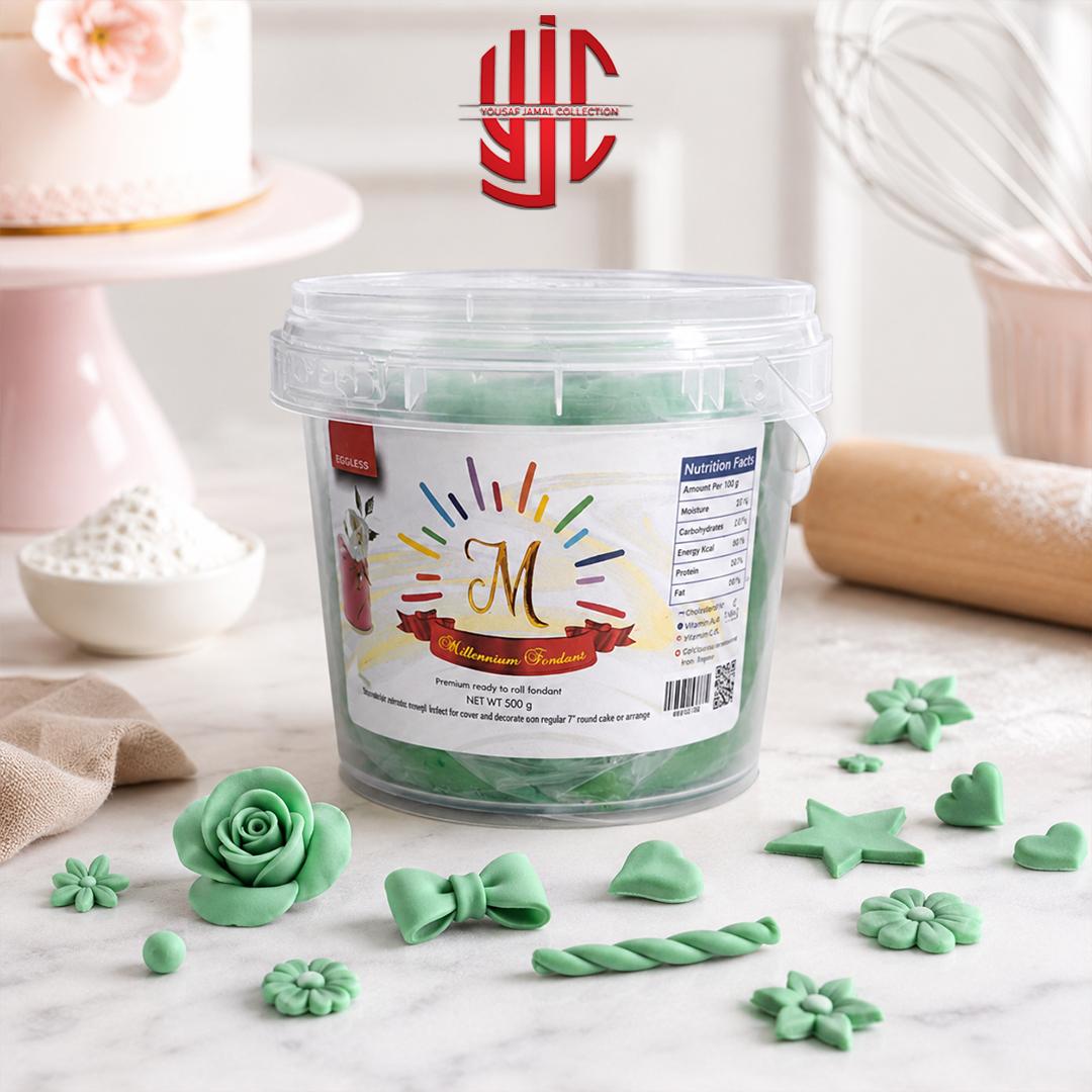 yjc-CFFD-H04-1 Green Millenium Fondant Half Kg Pack - Image 1