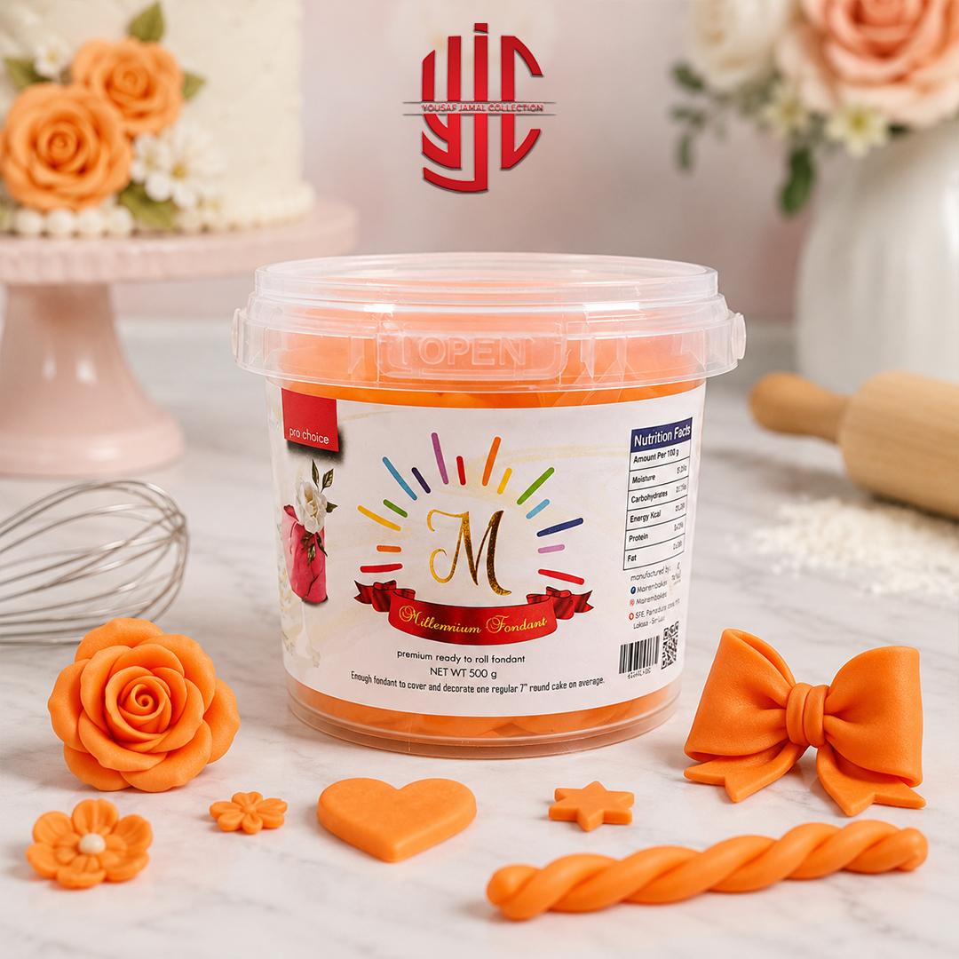 yjc-CFFD-H07-1 Orange Millenium Fondant Half Kg Pack - Image 1