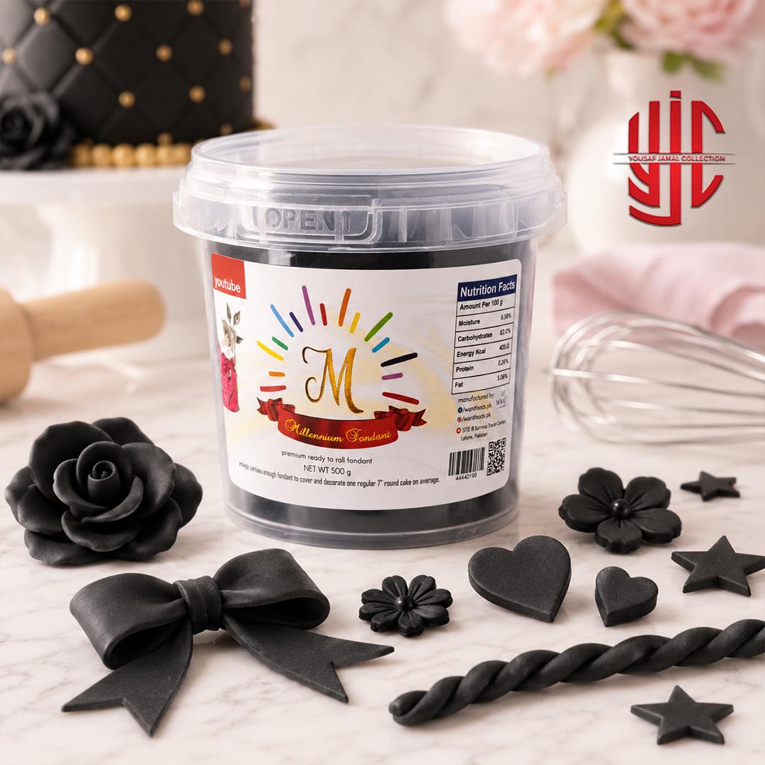 yjc-CFFD-H09-1 Super Black Millenium Fondant Half Kg Pack - Image 1